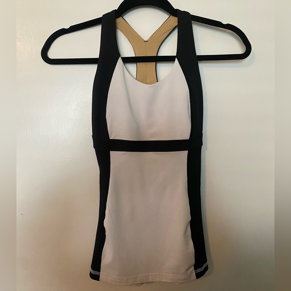 black and white lululemon tank